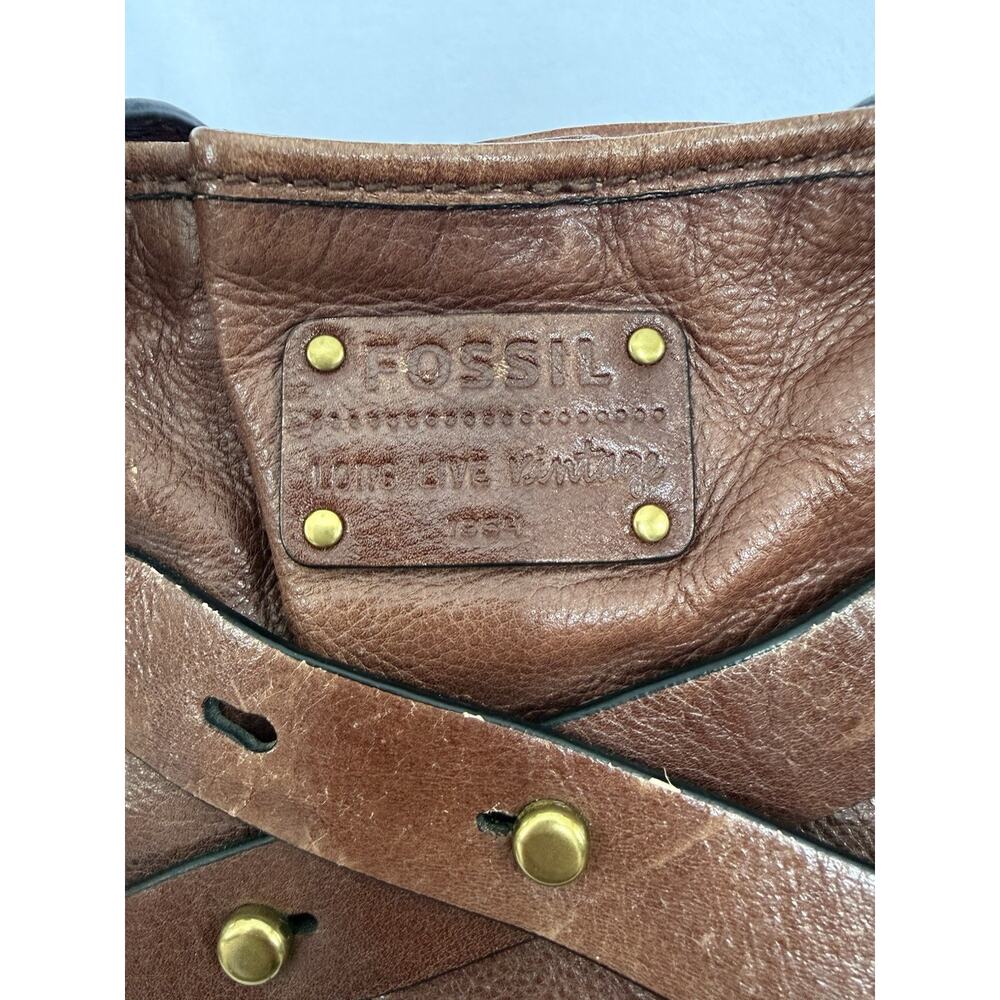 Fossil Long Live Vintage Brown Leather Shoulder Bag - Picture 2 of 14
